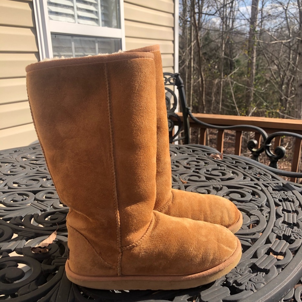 UGG Classic Tall Suede Water-Repellent Boots - Wool-Lined
